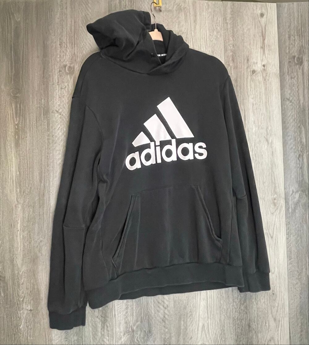 Adidas I Am Sport Gameday Hoodie Mens L Black White Big Logo Pullover